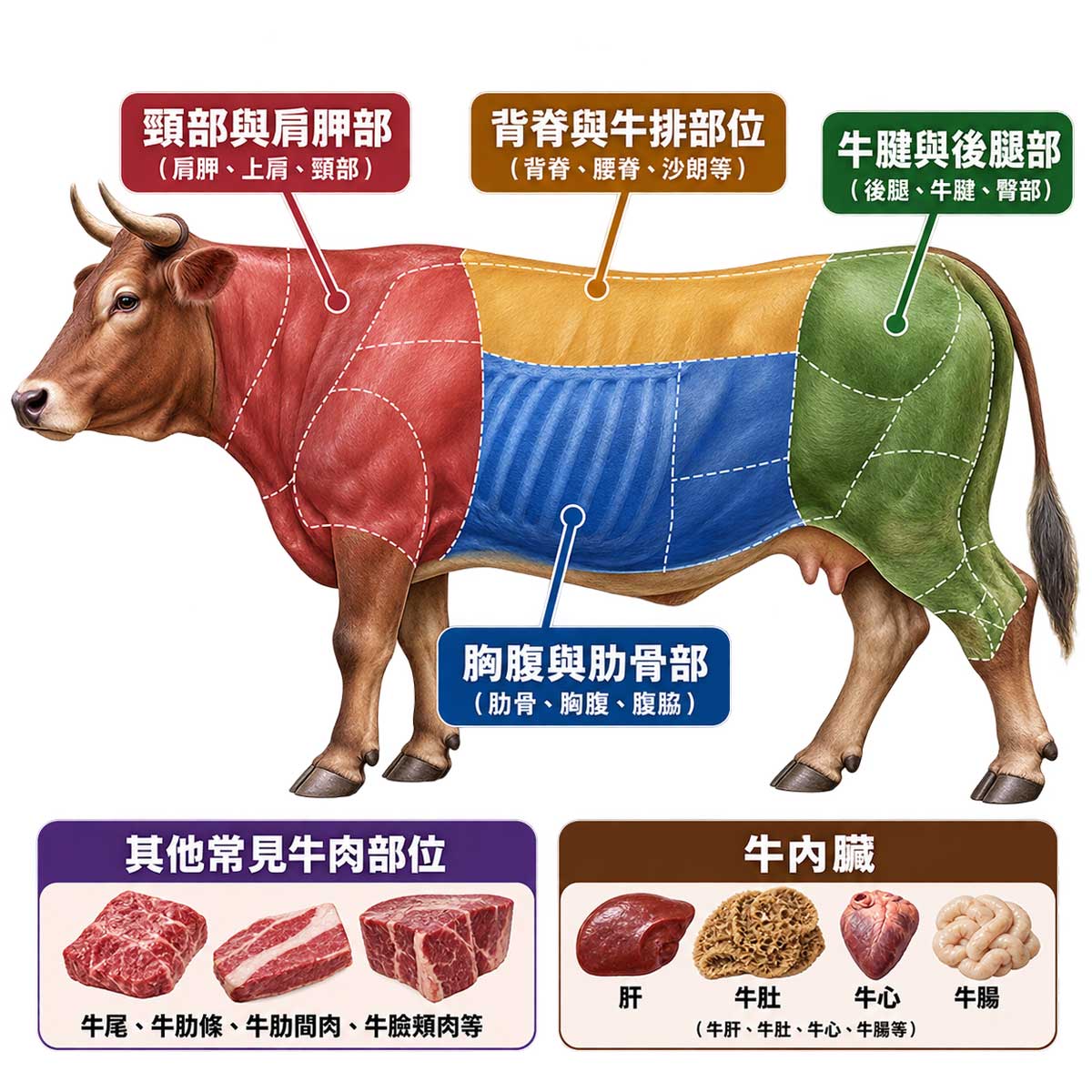 牛肉種類、產地與常見牛肉部位