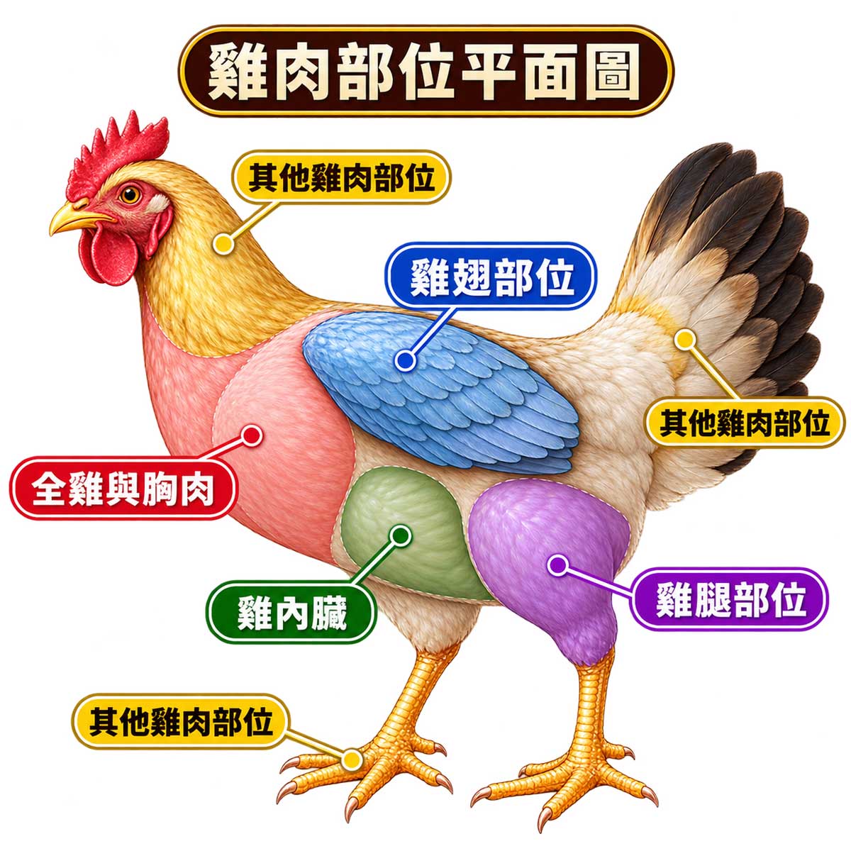 雞肉種類與常見雞肉部位
