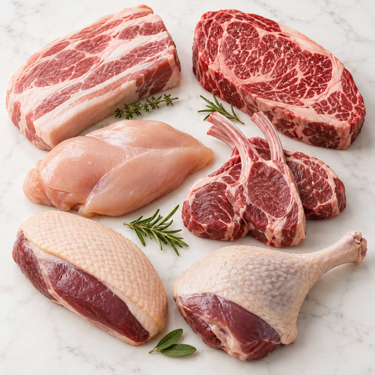 肉品種類｜豬肉、牛肉、雞肉、羊肉、鴨肉與鵝肉